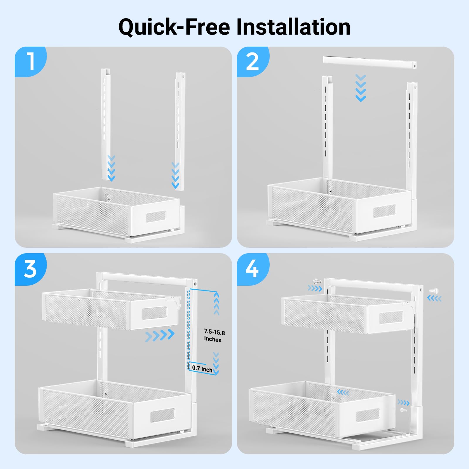 Pull-out smooth operation for easy access and bottle safety
