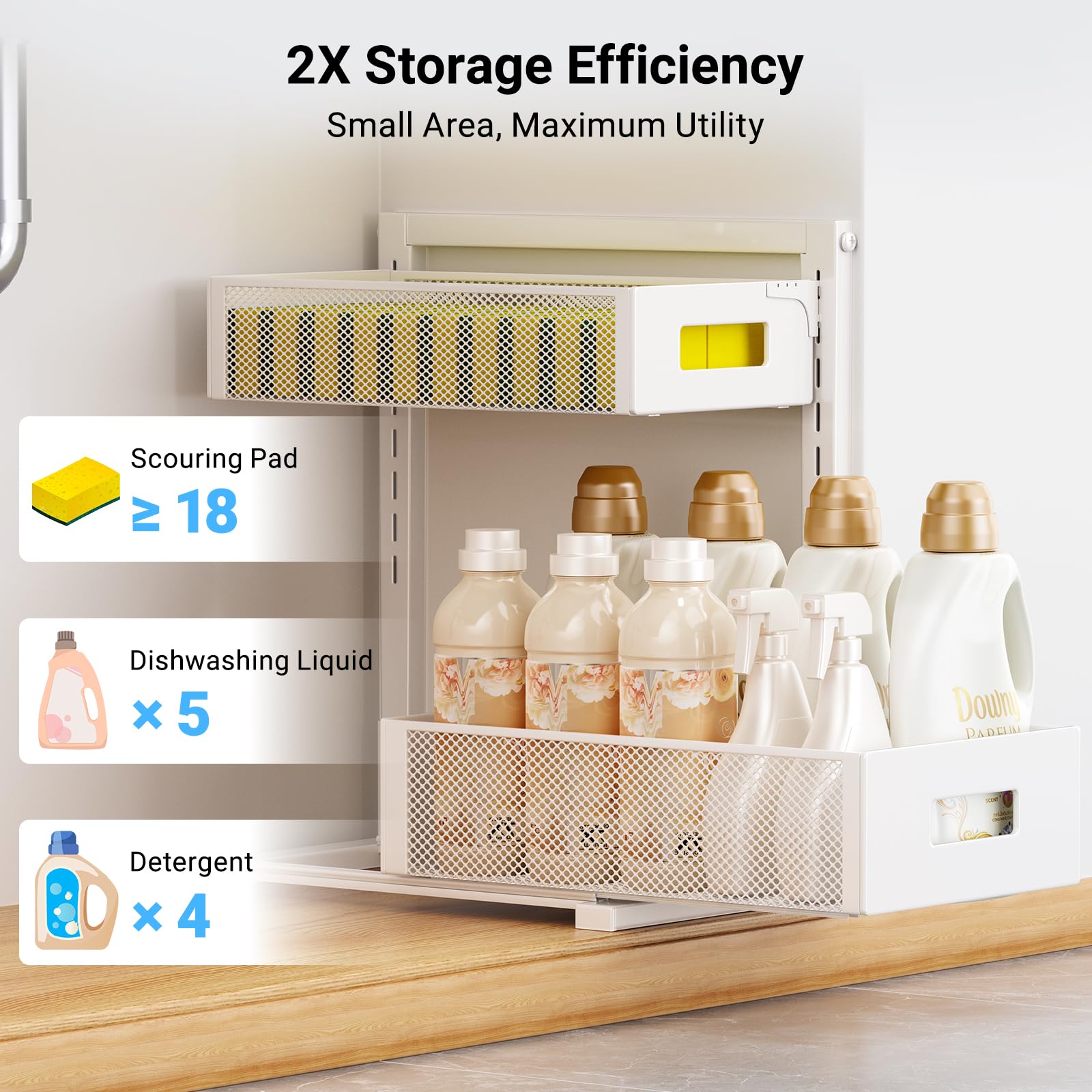 Versatile placement for kitchen spice rack or laundry cabinet