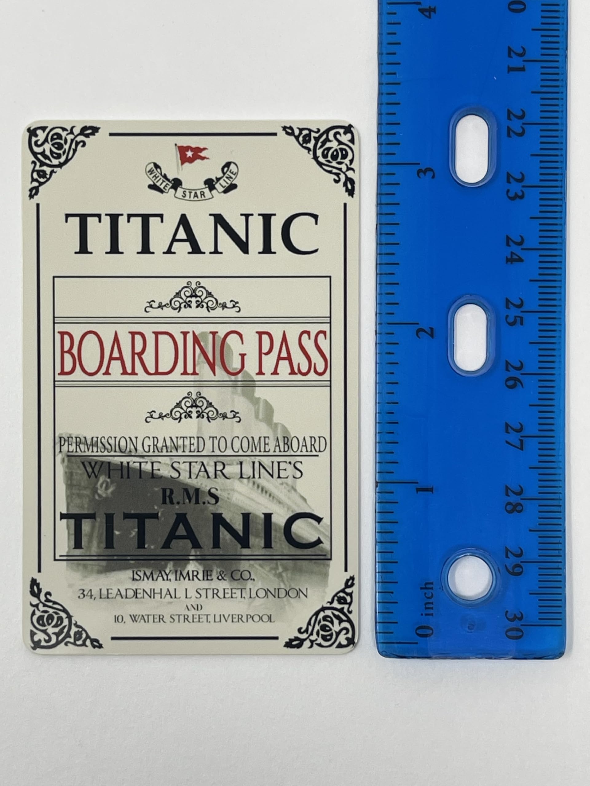 Backside color matches front on Titanic ID card