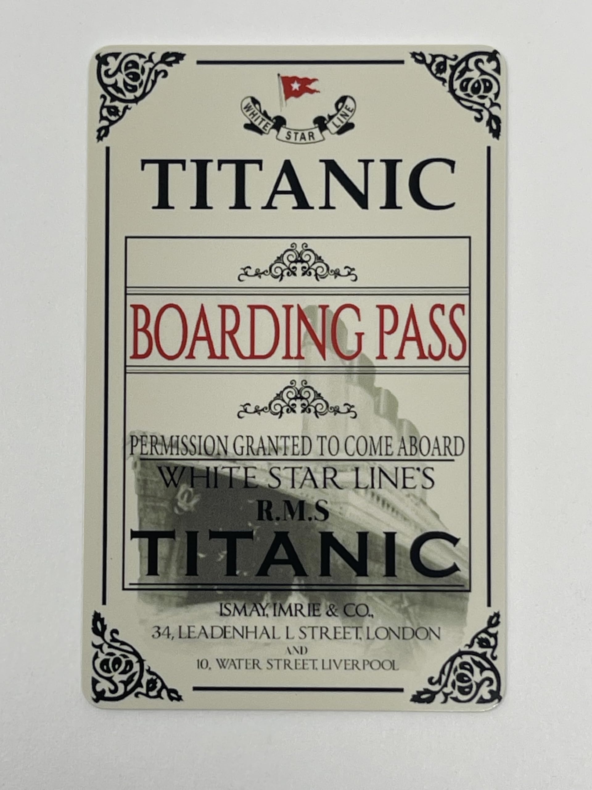 Durable PVC Titanic ID card for display