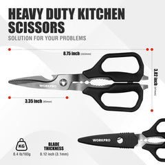 Titanium coated blades on all purpose kitchen shears