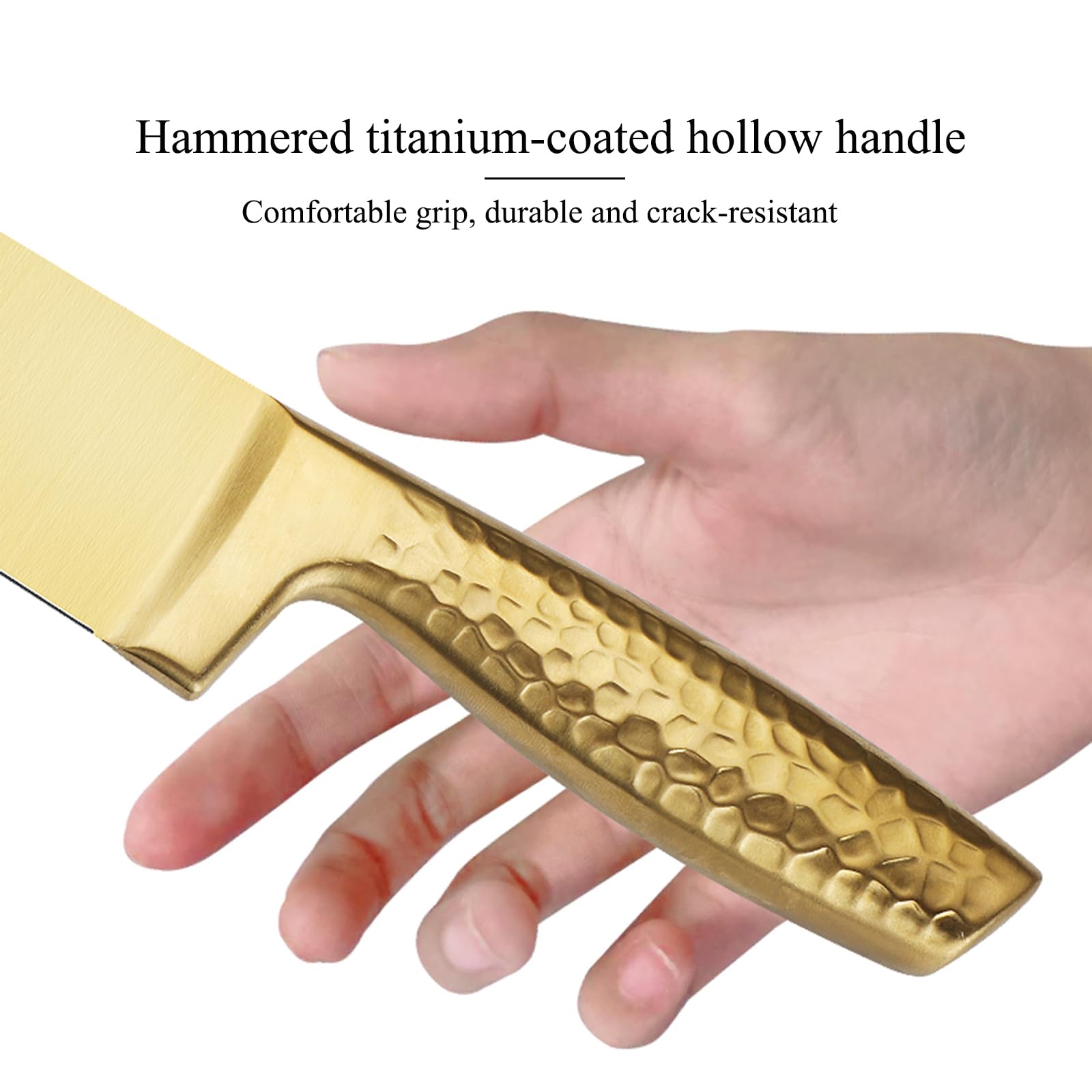 Chef's knife slicer bread universal fruit knives with gold finish