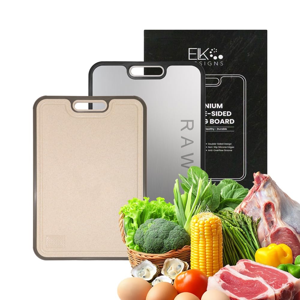 Double sided cutting board for kitchen use