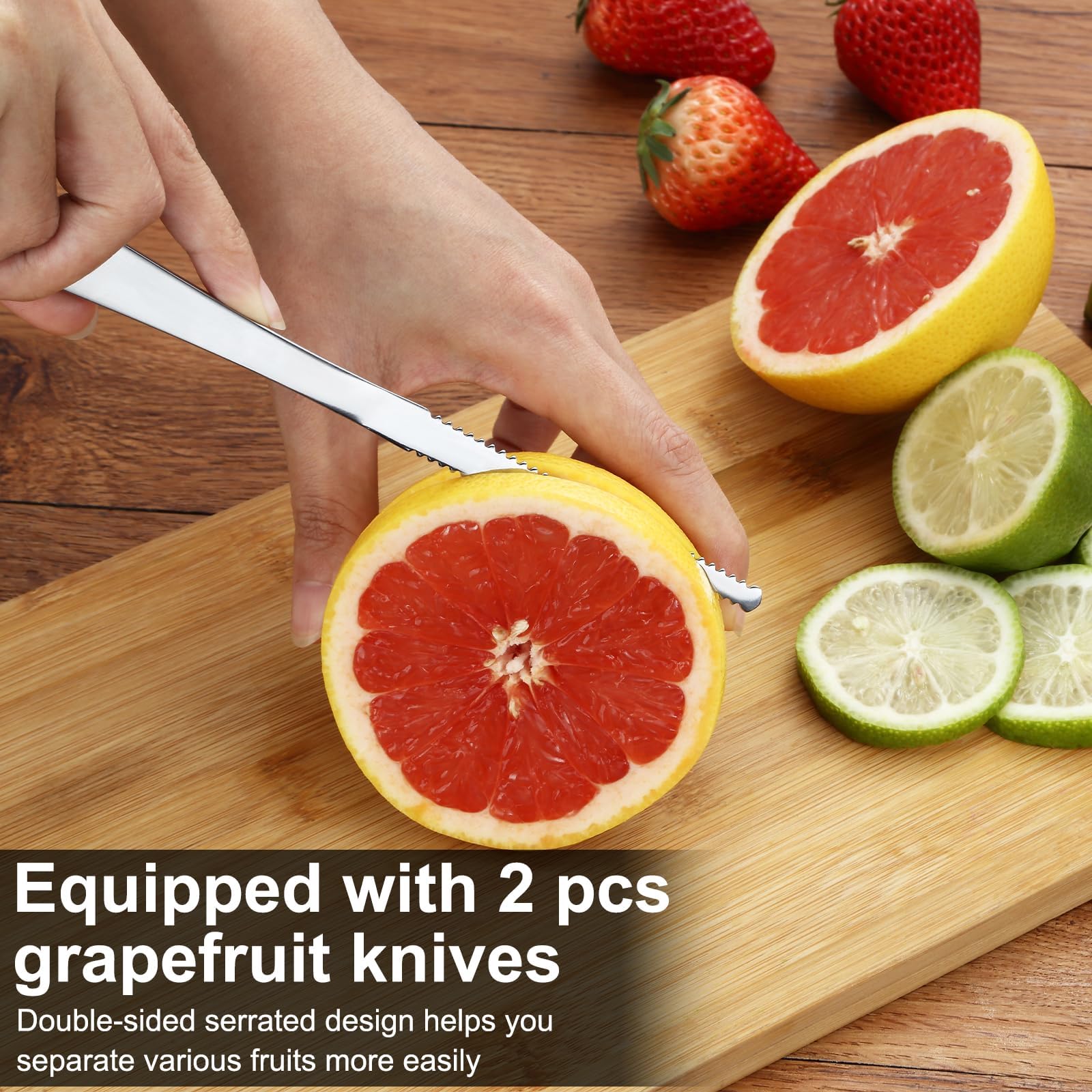 Travel-friendly grapefruit flatware for meals