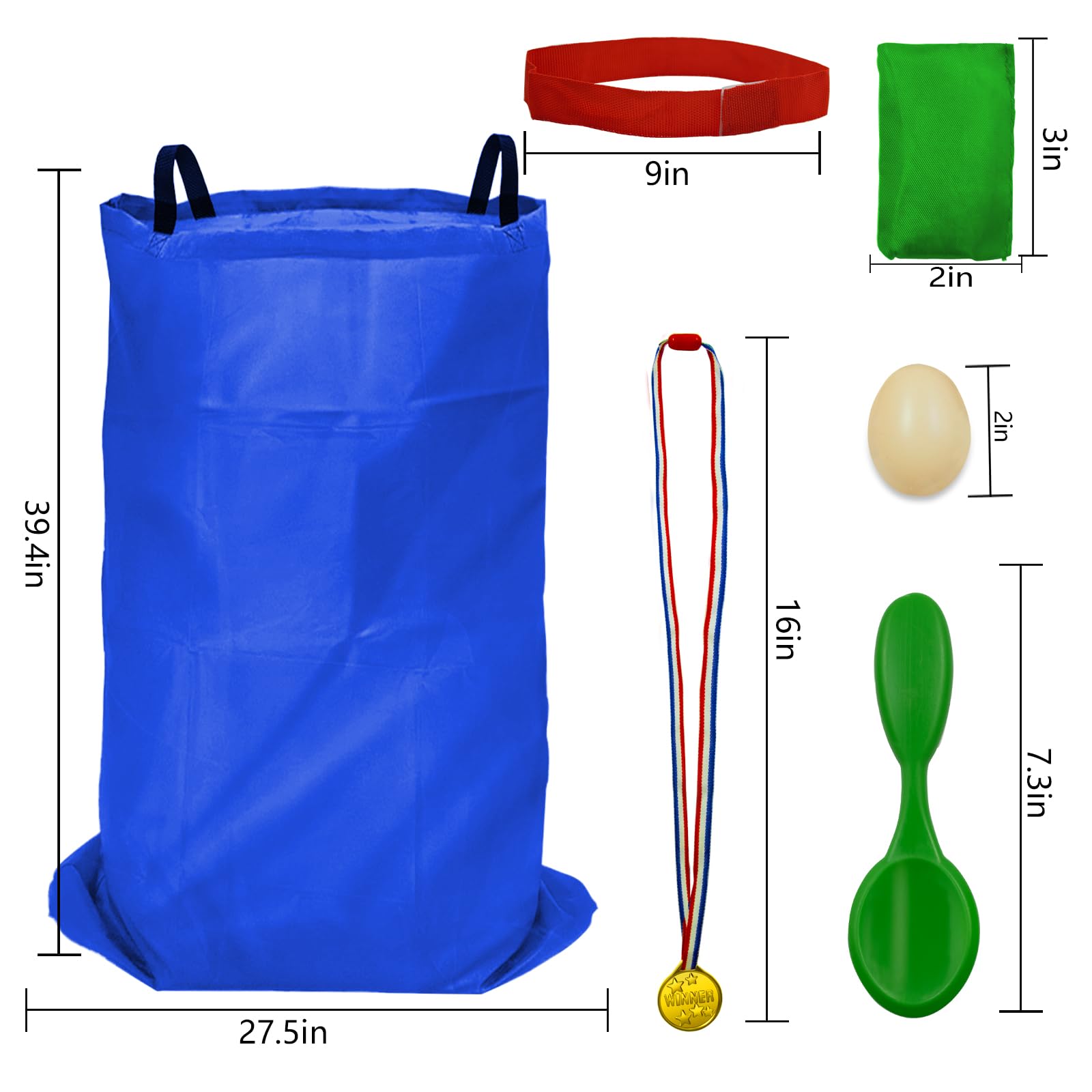 Bean bags and plastic medals for sack race kit by TITGIPE