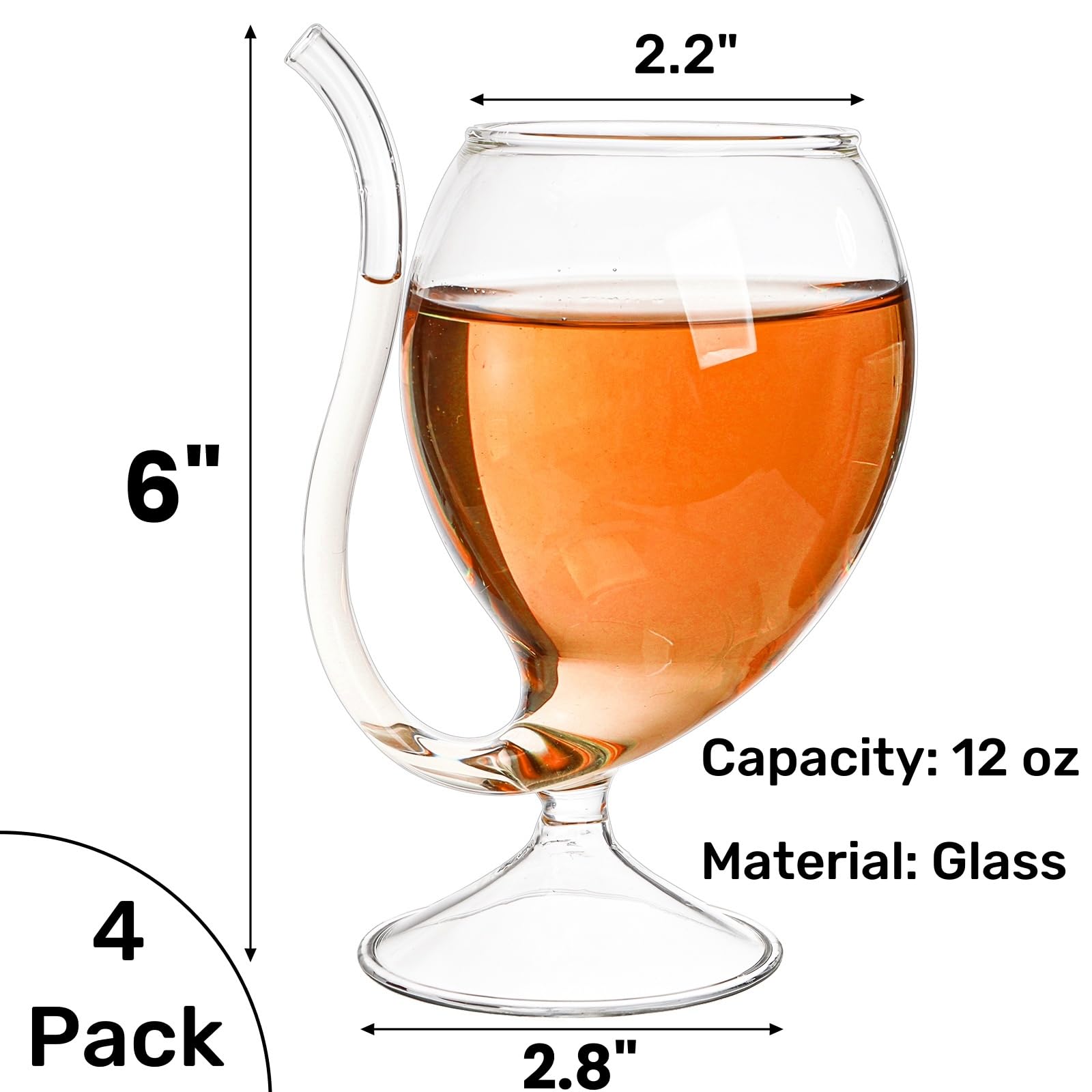 2.2 W x 5.5 H inches Tlence wine glass