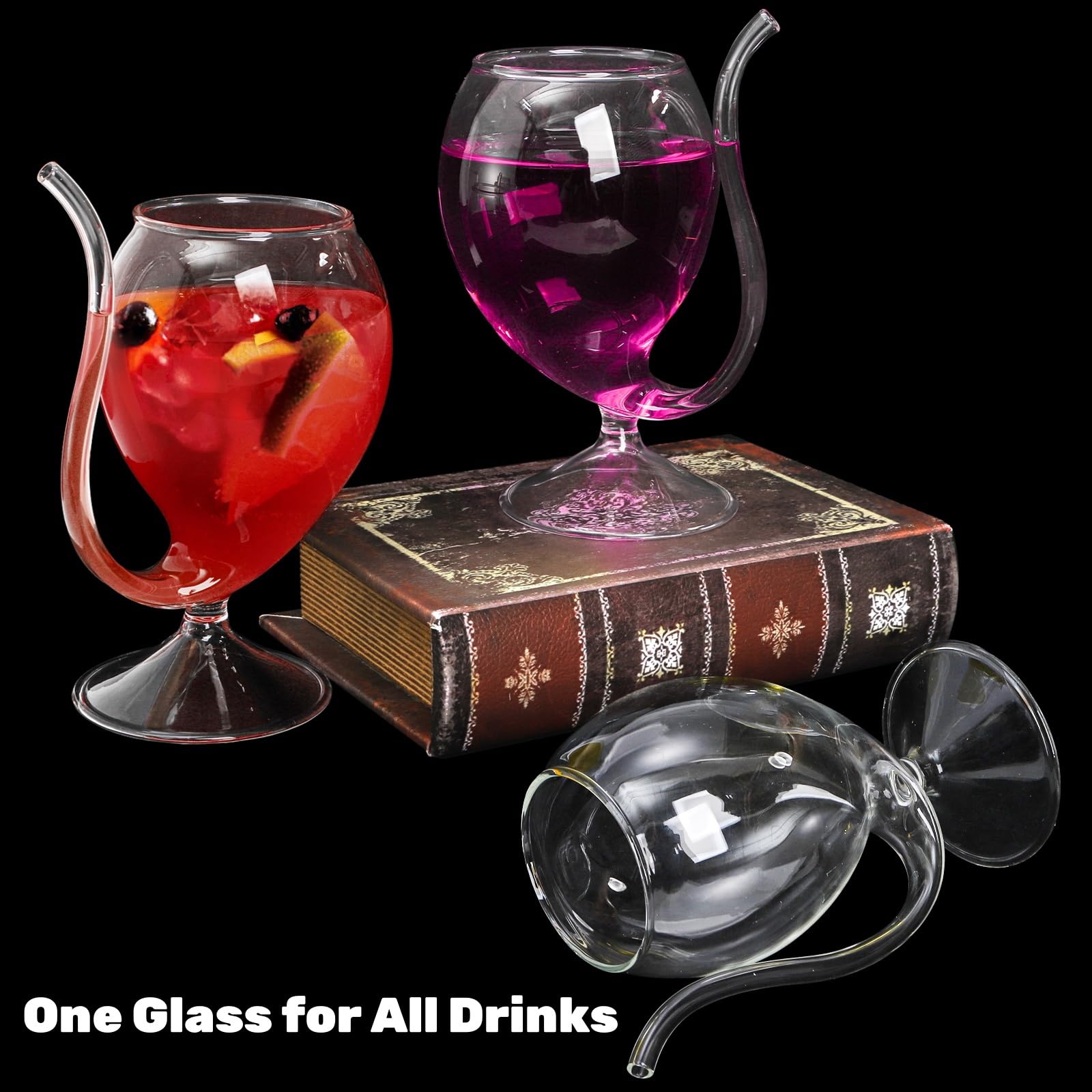 Lead-free premium Tlence glass with built-in straw