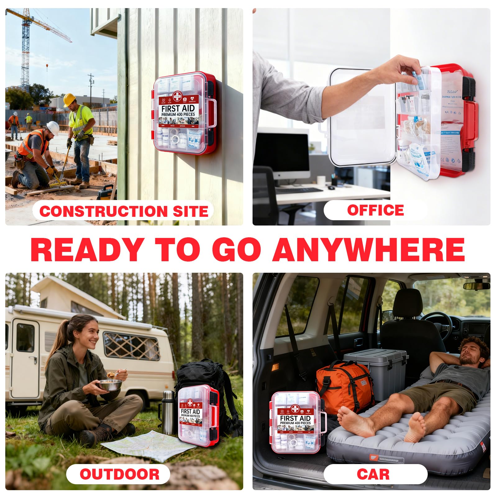 Portable first aid kit for travel and outdoor activities