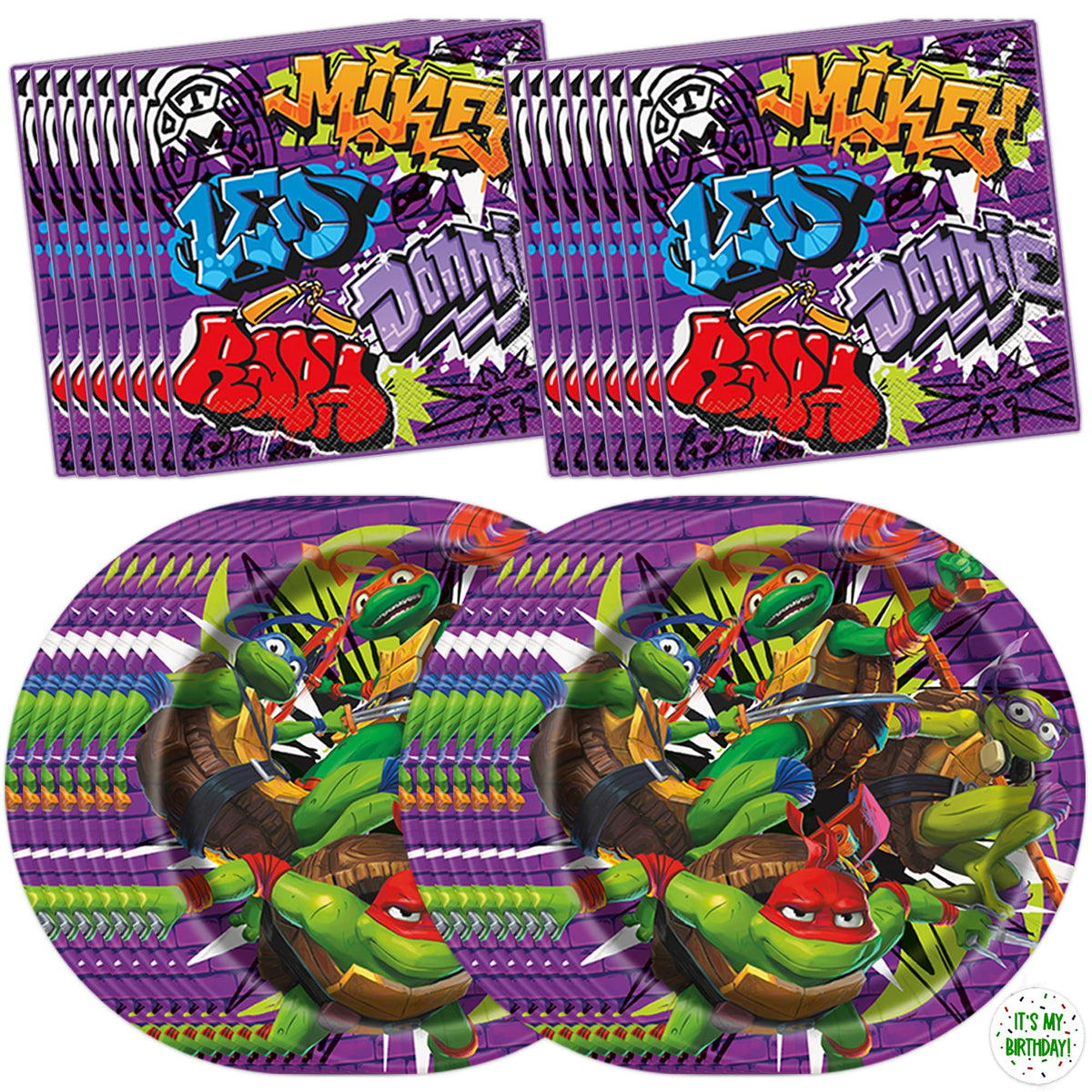 tmnt mutant mayhem plates 16 pack