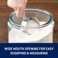 Apothecary style glass jar for kitchen decor and storage