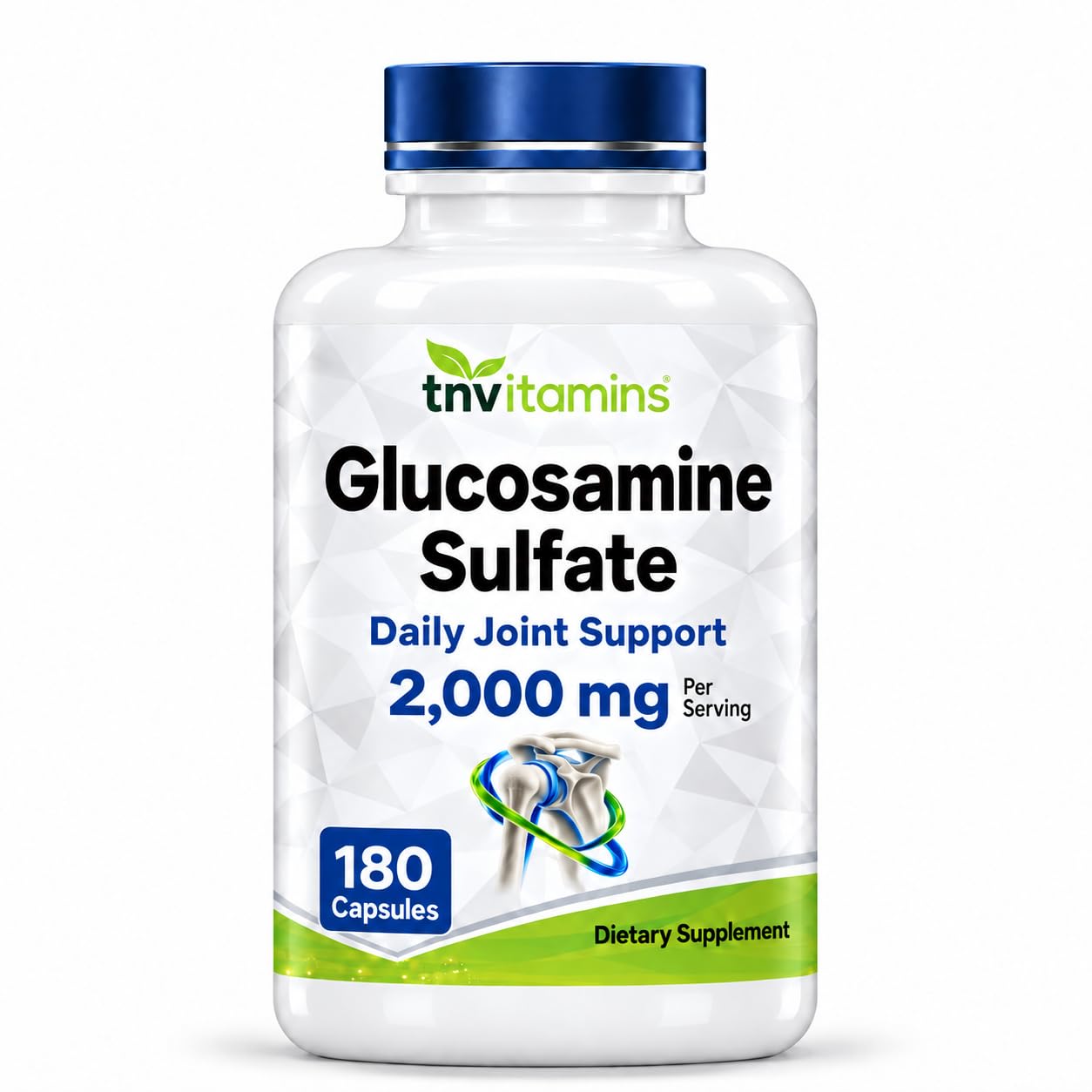 tnvitamins Glucosamine Sulfate Capsules 2000 MG (180 Count) bottle