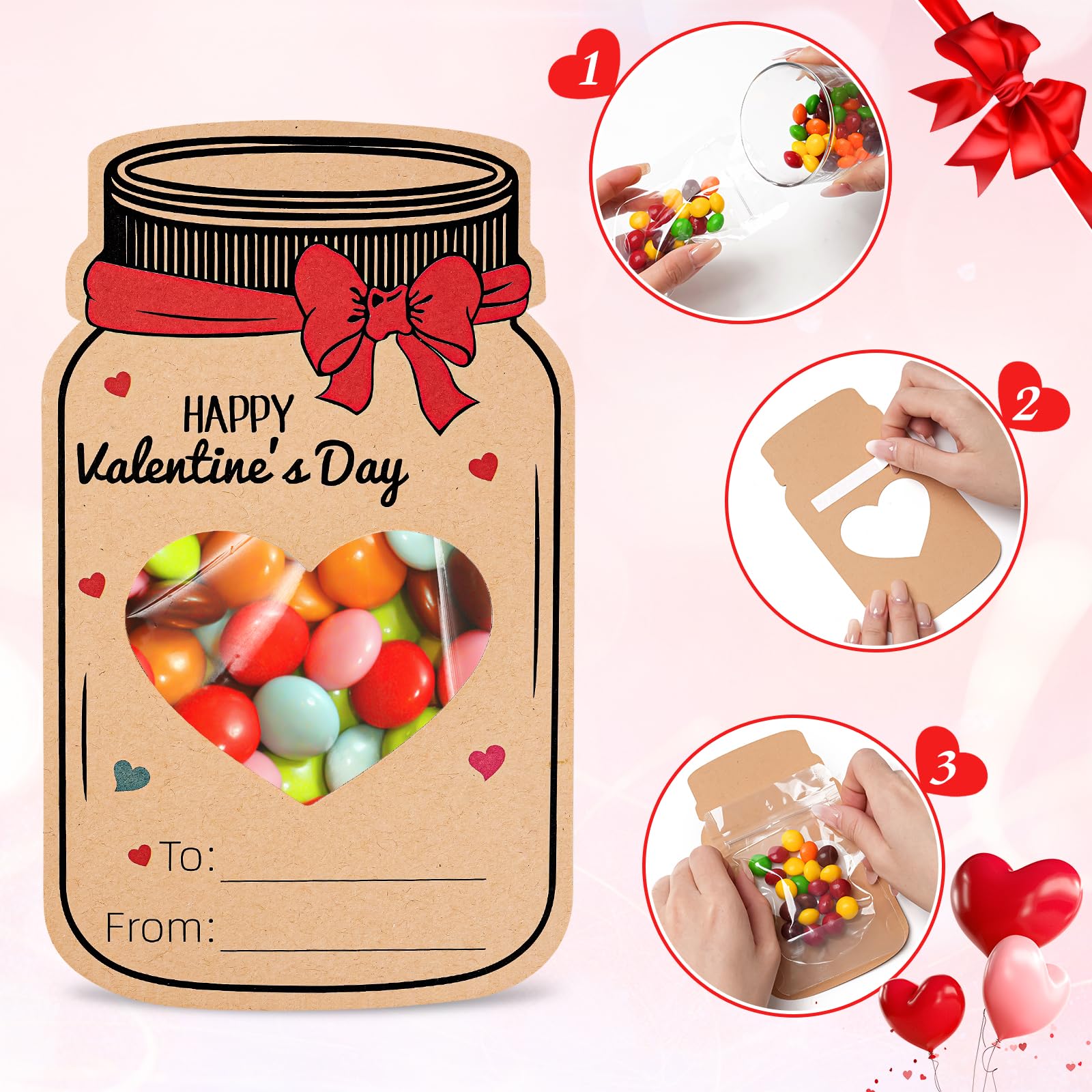 To and From sections on valentines cards for personalization