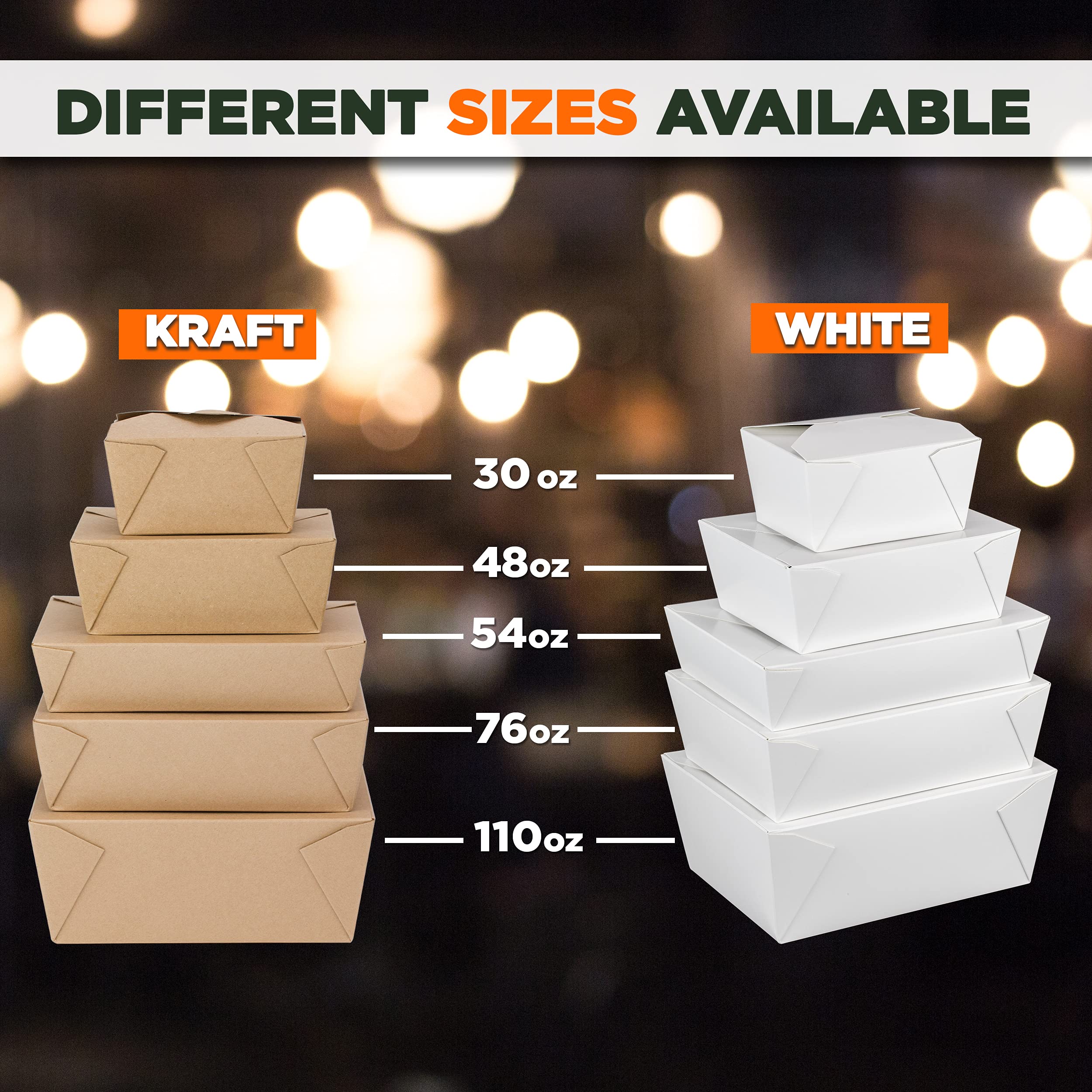 Food service disposable takeout container 48 oz set