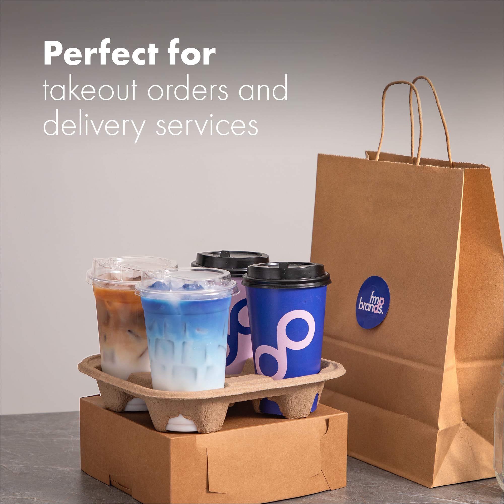 To-go cup carrier stackable for delivery service and restaurants