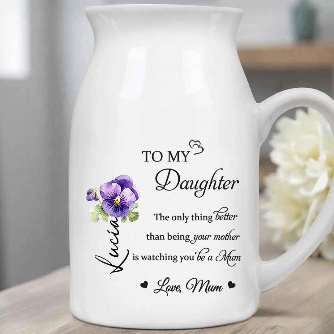 To My Daughter Love From Mom Vase two sizes S and M