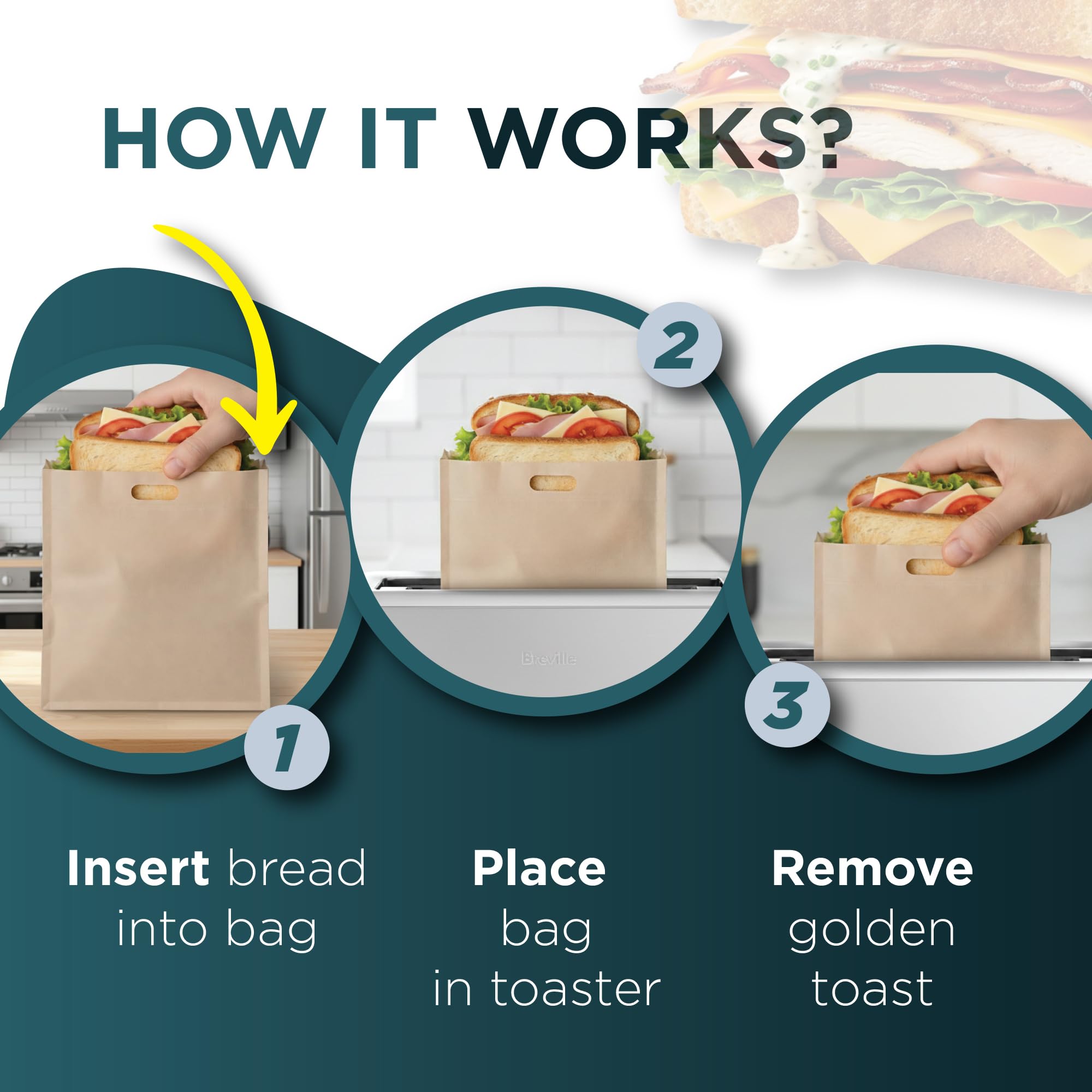 Toaster sandwich bags for toaster use