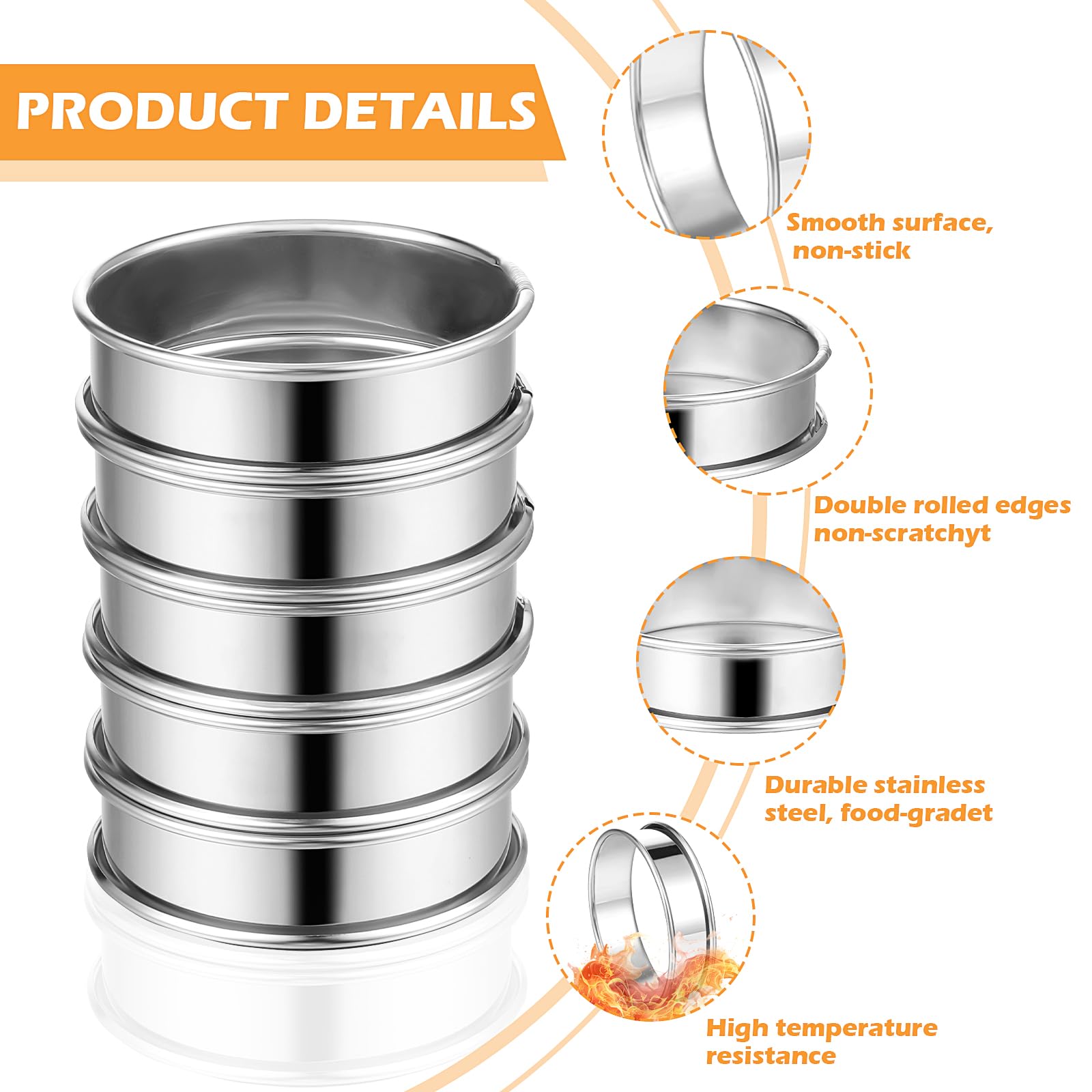 Tobeelec crumpet rings 8cm silver