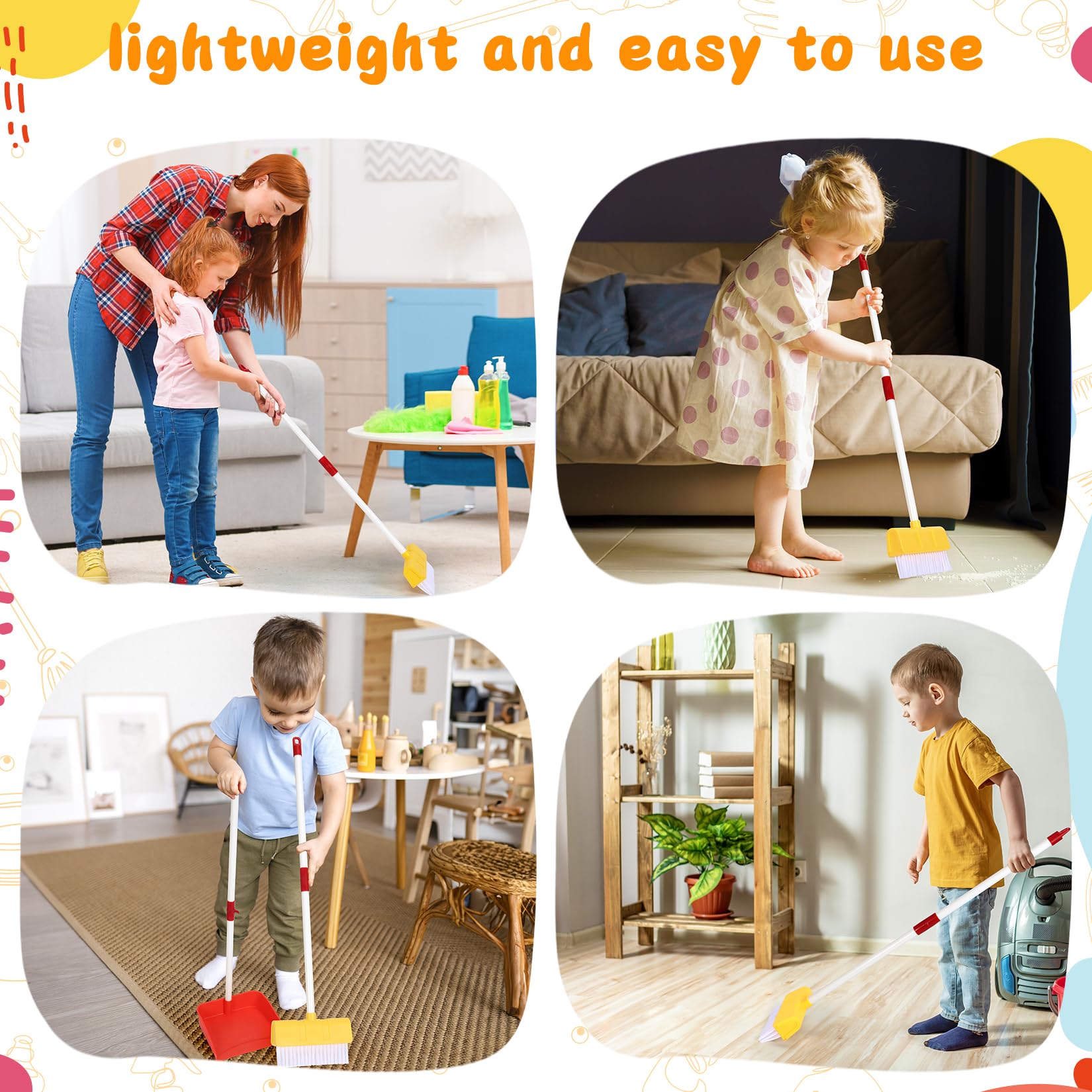 Toddler Broom and Dustpan Toy for Ages 3-6