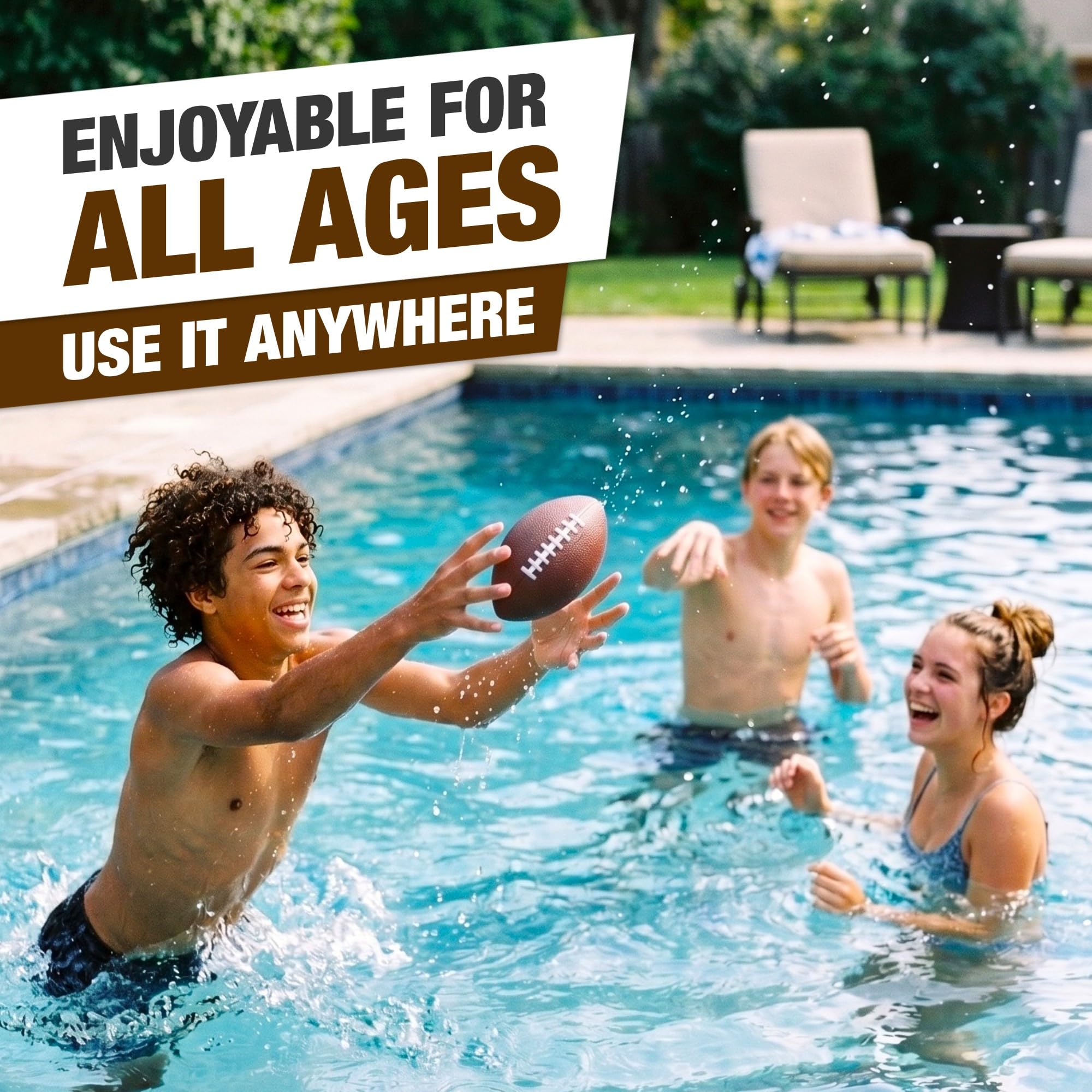 Foam football 7in brown for backyard play