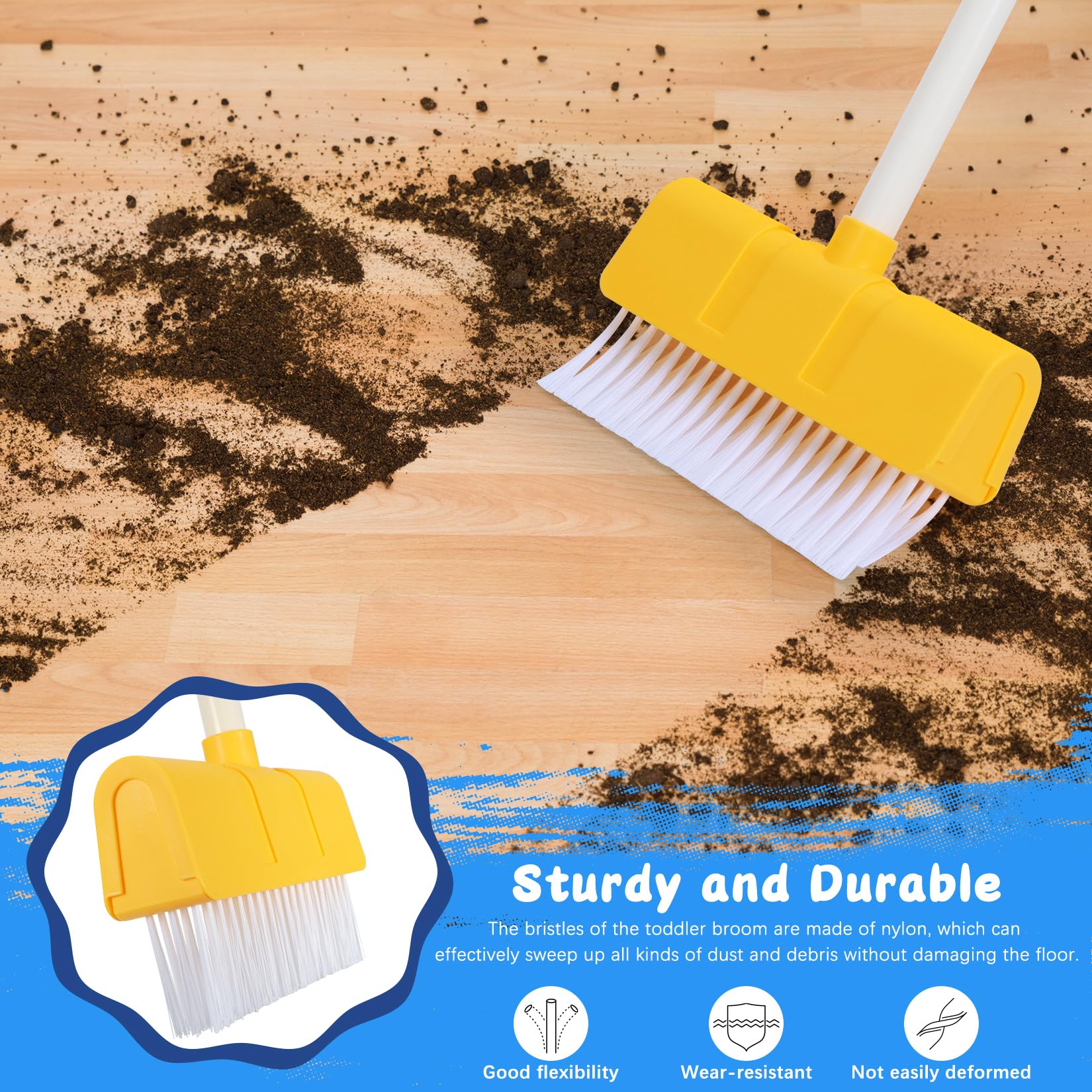 Lightweight broom and dustpan for kids