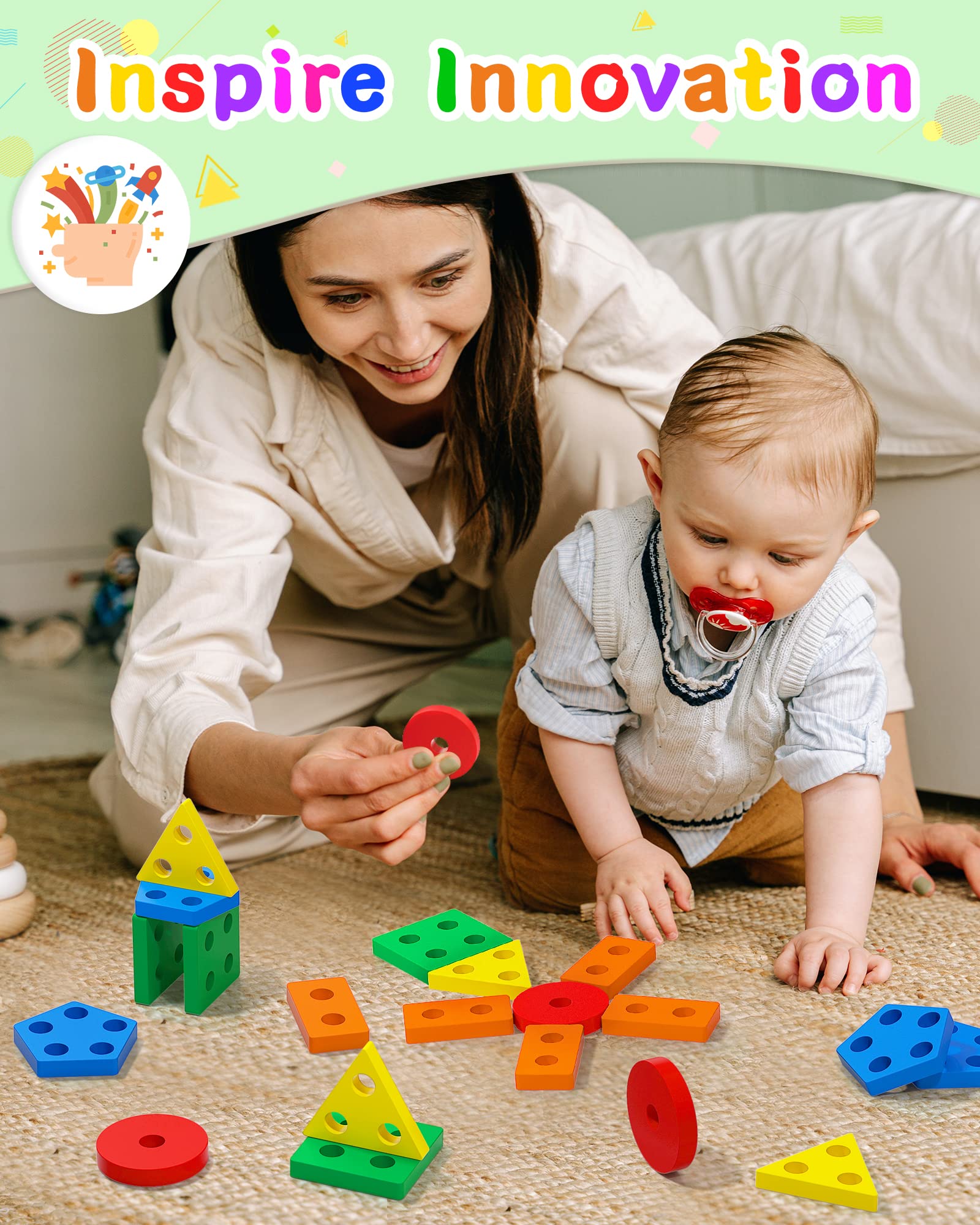 Blocks with food-safe paint non-toxic odorless anti-fade for safe play