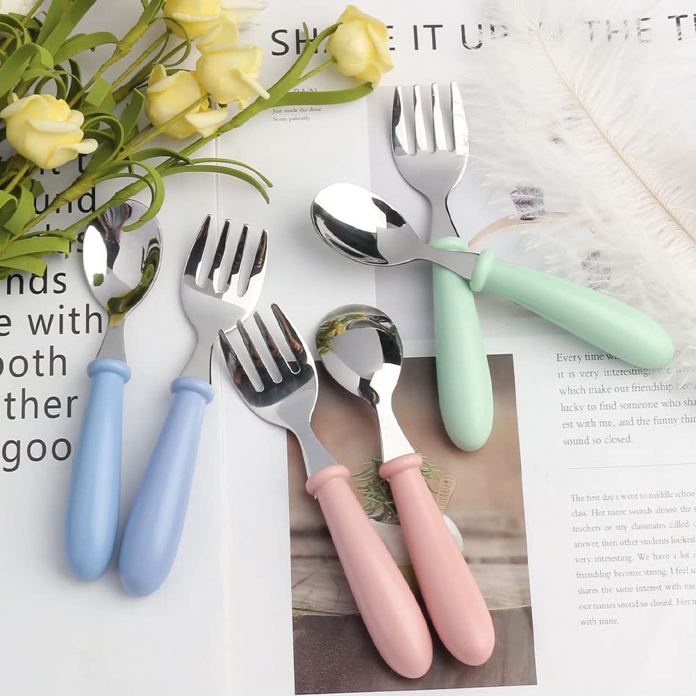 set of 6 toddler forks in three colors for gifting