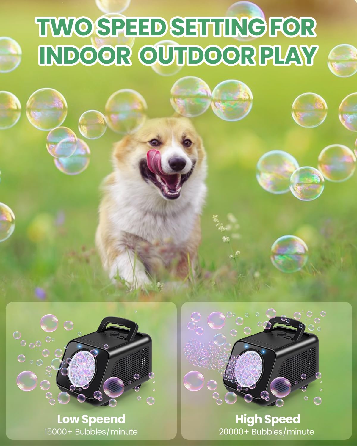 Ready-to-use bubble machine for kids play