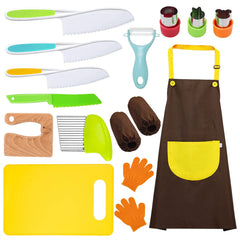 Toddler knife set with wood safe knife