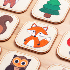 Sixteen felt cards eight pairs memory game