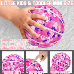 textured grip surface on pink basketball
