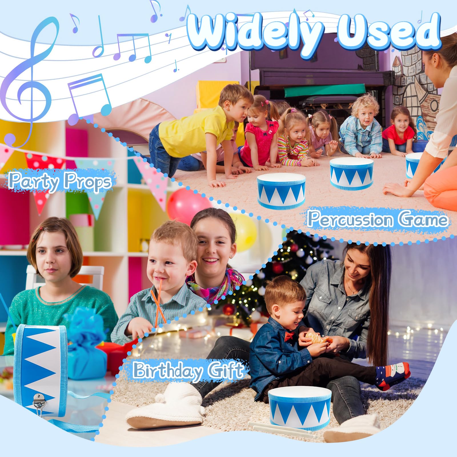 Educational wooden drum toy for early music development
