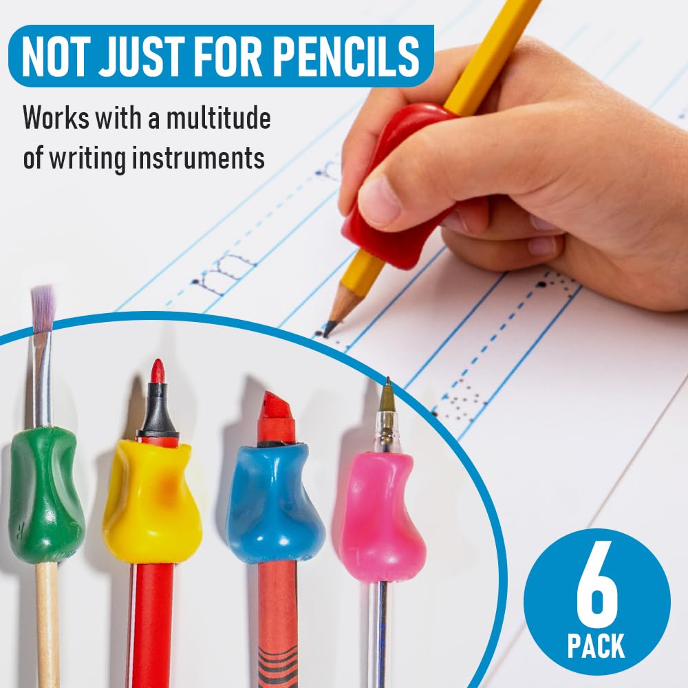 Latex-free soft material pencil grips for comfortable writing