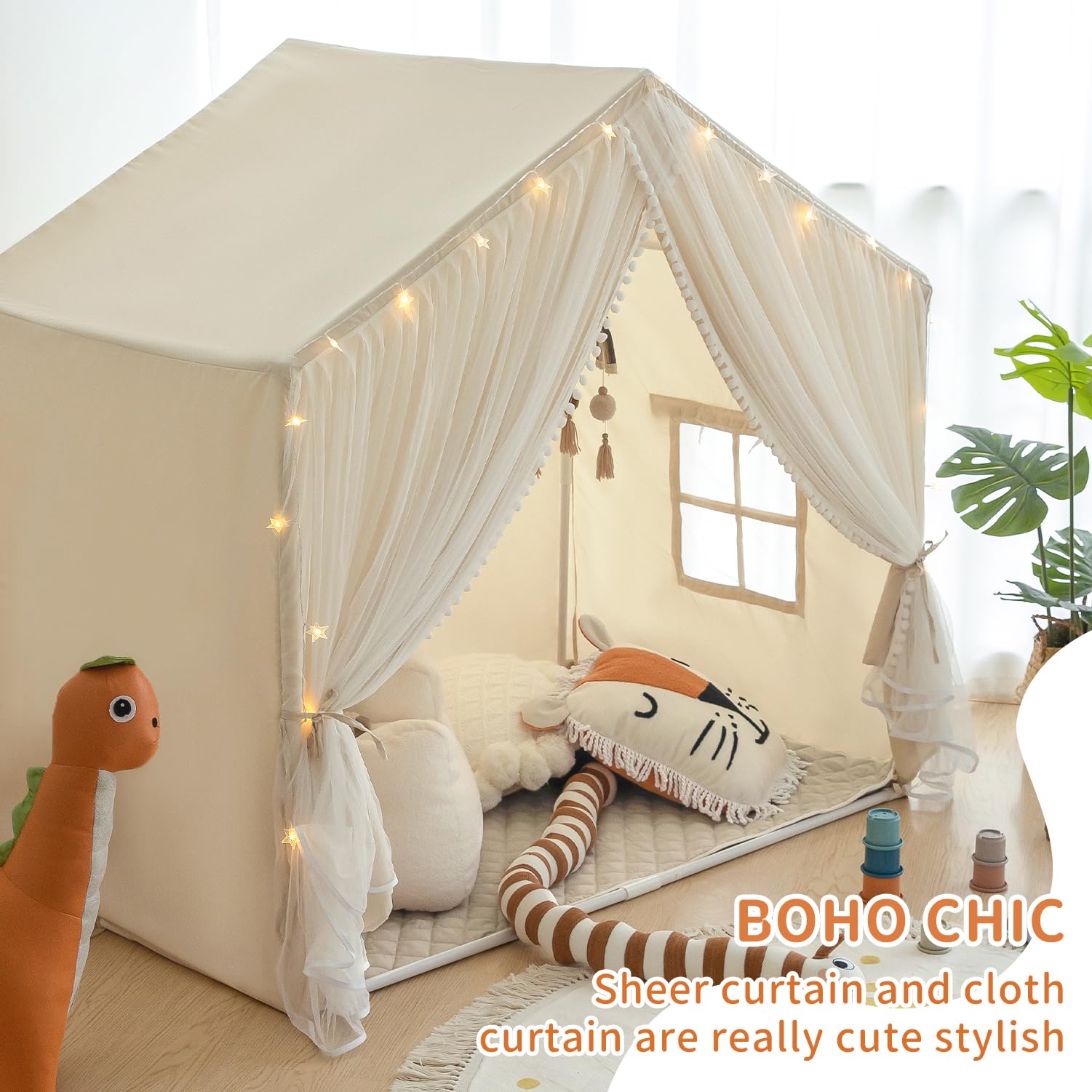Toddler play tent showcasing large interior space