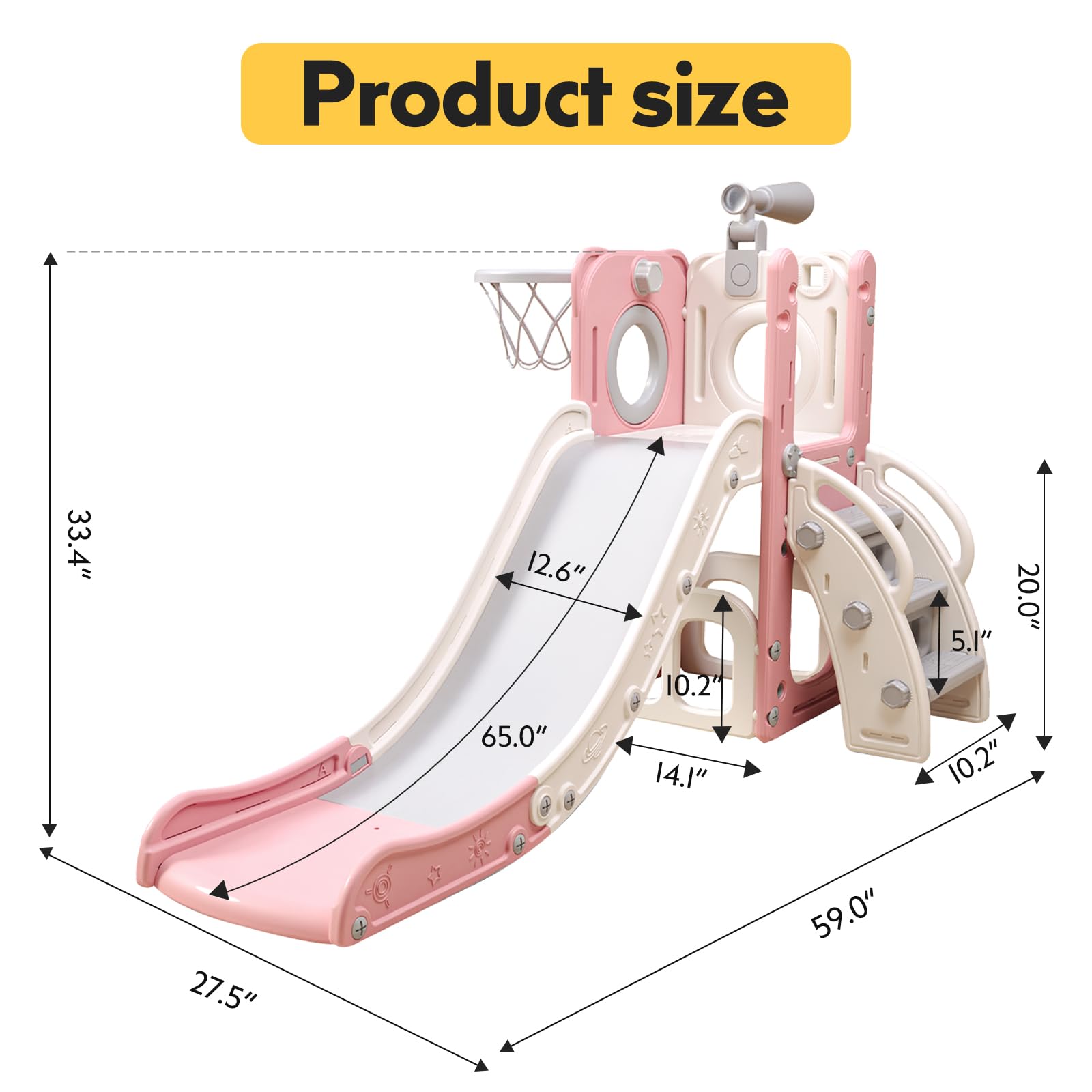 pink white toddler playset for indoor playroom