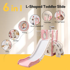 toddler playset with basketball hoop pink white