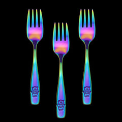 Stainless steel #430 18/0 rainbow kid forks 5.75 inch