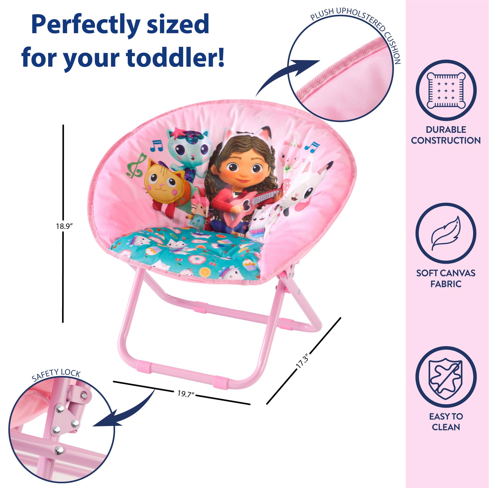 Foldable toddler saucer chair designed for easy storage