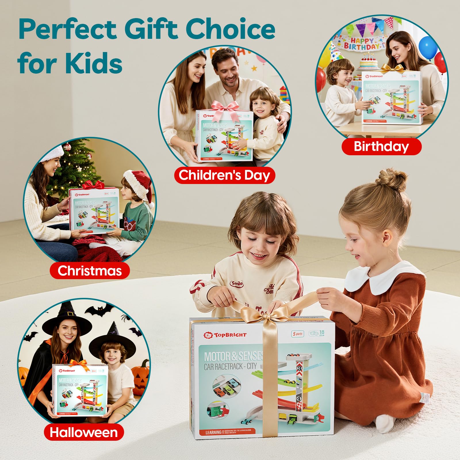 Safety tested materials and non-toxic paint details in Top Bright toy