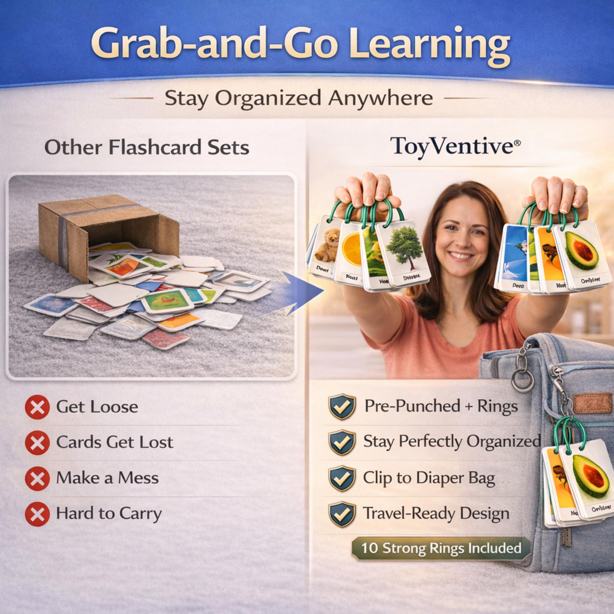Toddlers flashcards ages 2-3 laid out