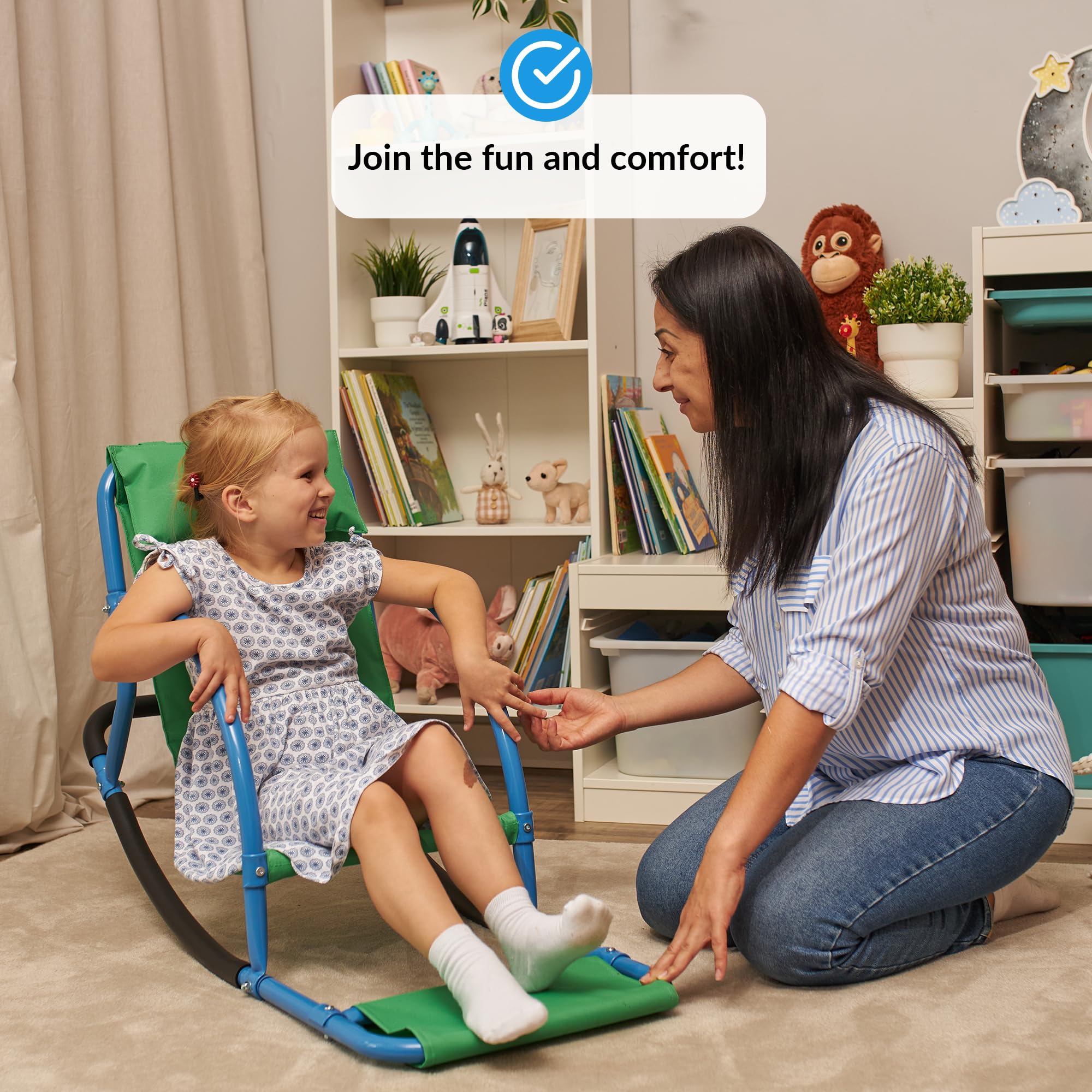 Seesaw style sensory chair for group play