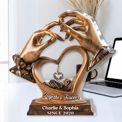 Custom names and date on acrylic plaque for couples