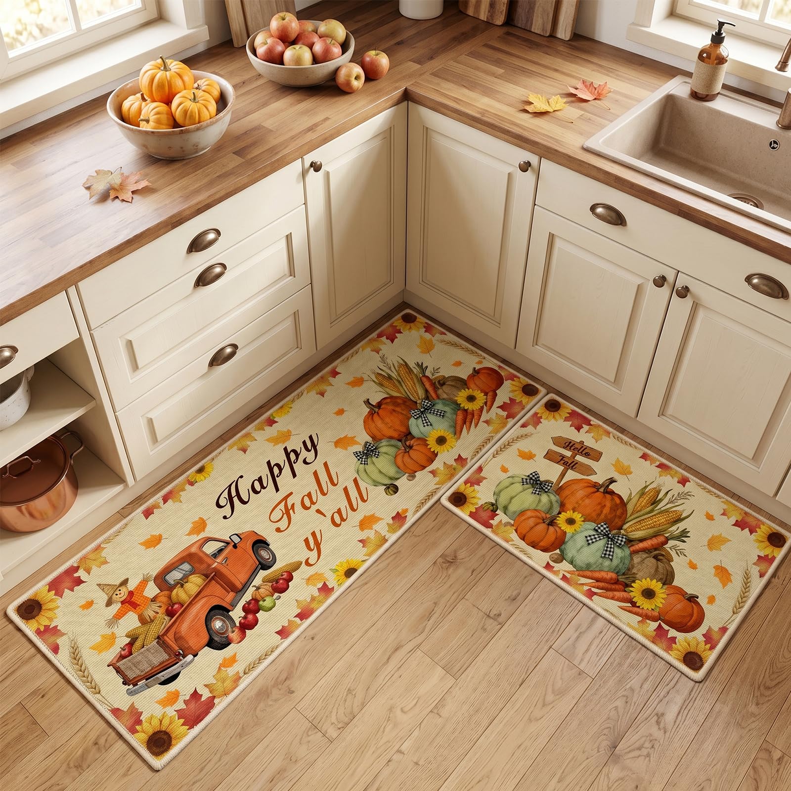 TOLDATLI Rustic fall decor kitchen entryway rug