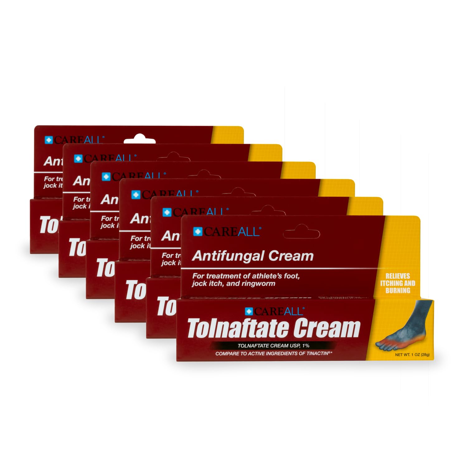 CareAll Tolnaftate Cream 1% packaging 6 pack set