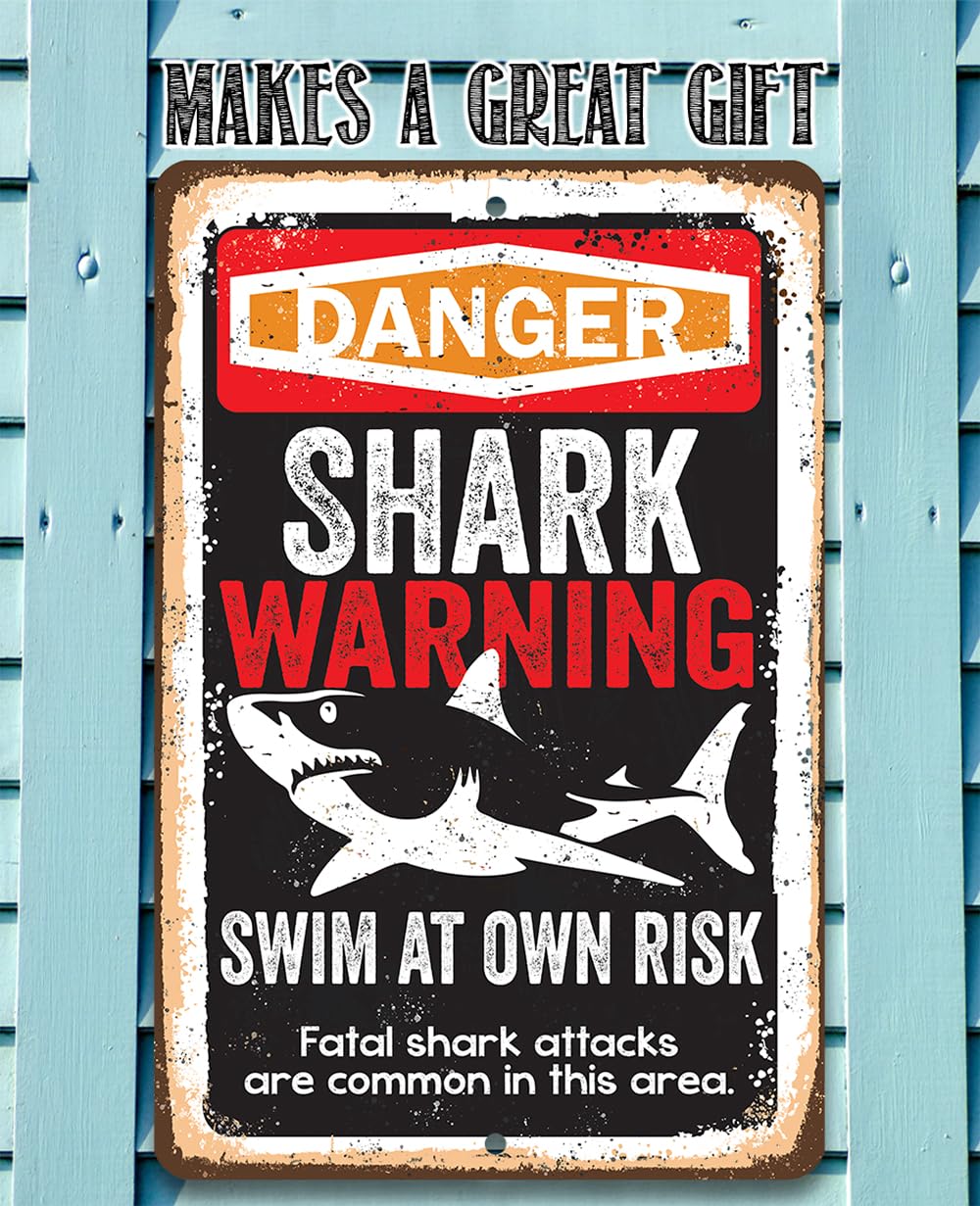 Poolside beach decor metal sign for outdoors