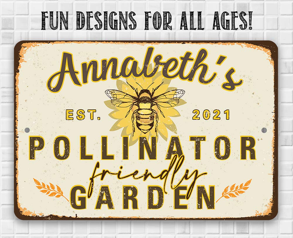 Vintage metal sign style for garden decor