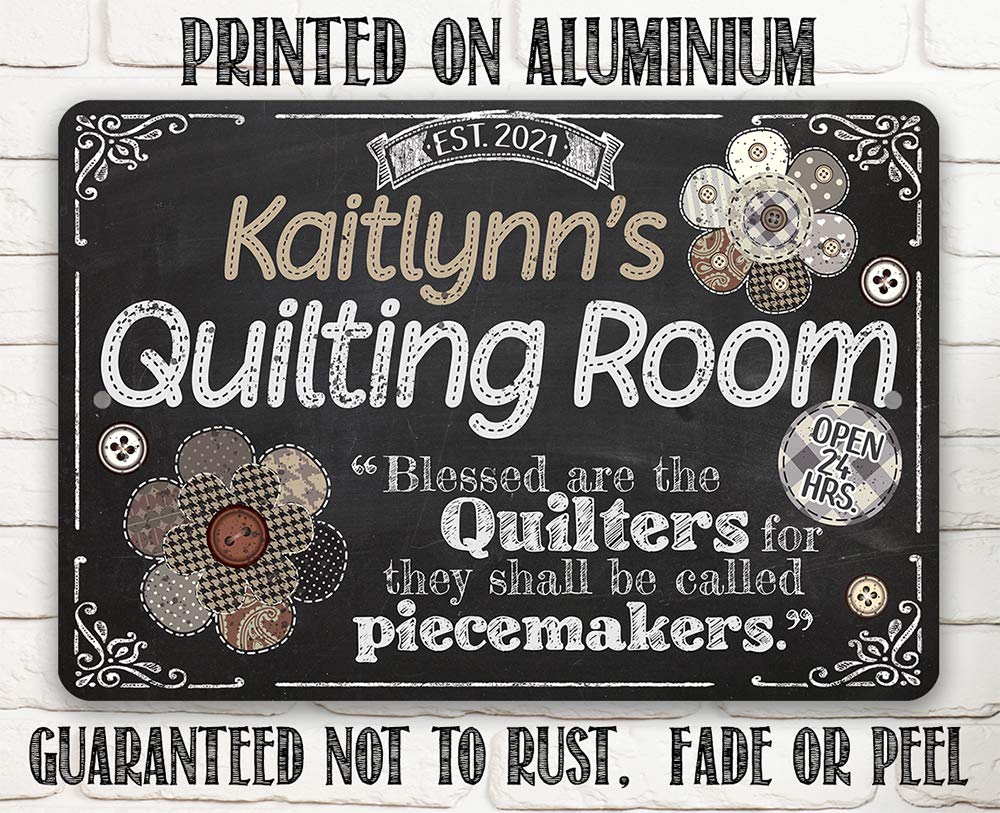 Two screw holes for easy mounting on quilting sign