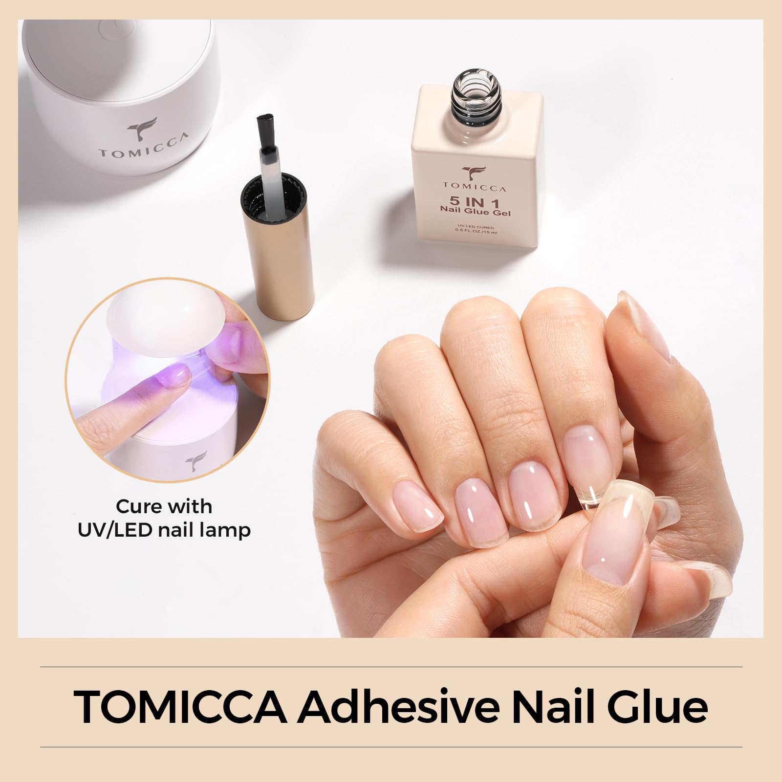 Fine tip precision nail glue gel for control