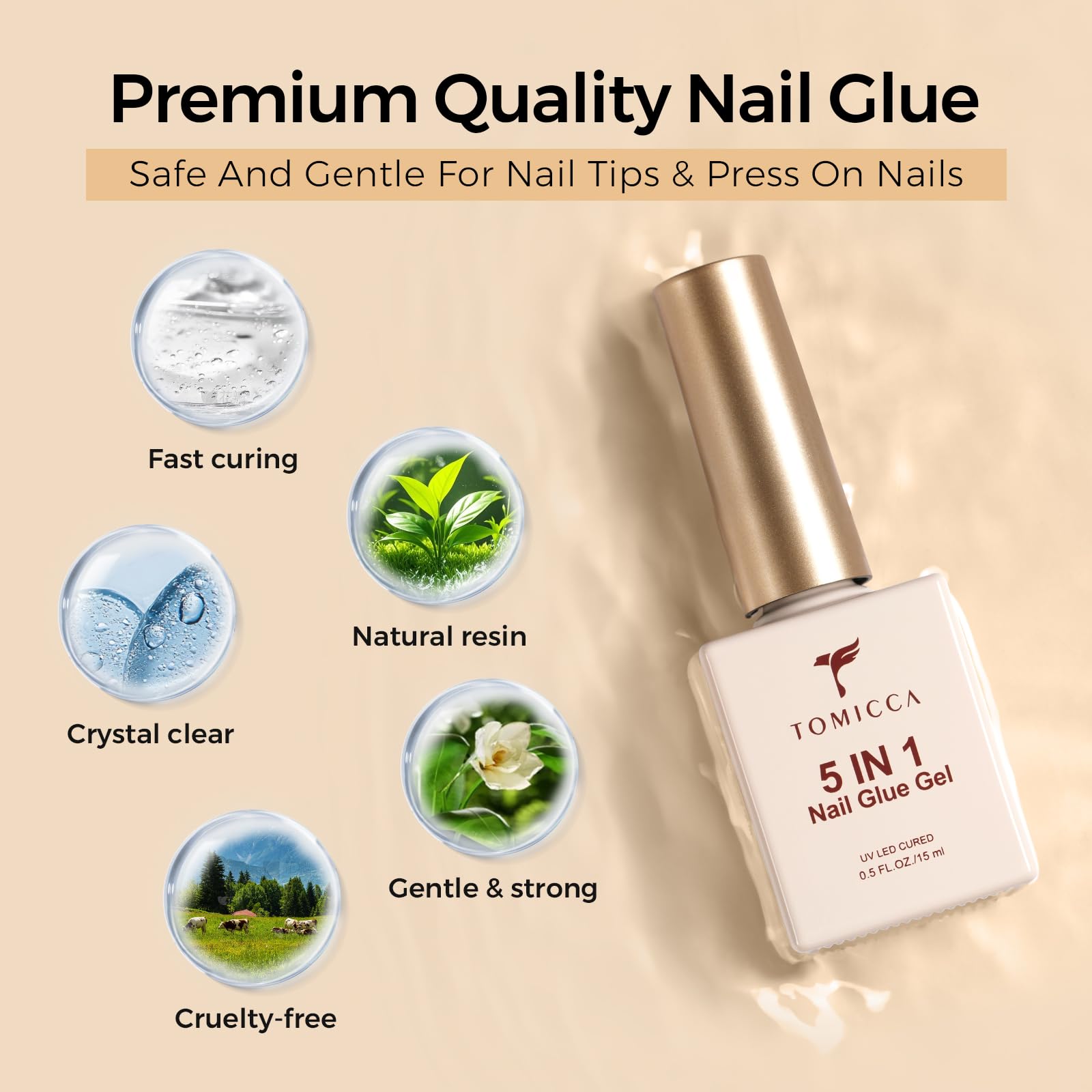 Odorless crystal clear drying nail adhesive