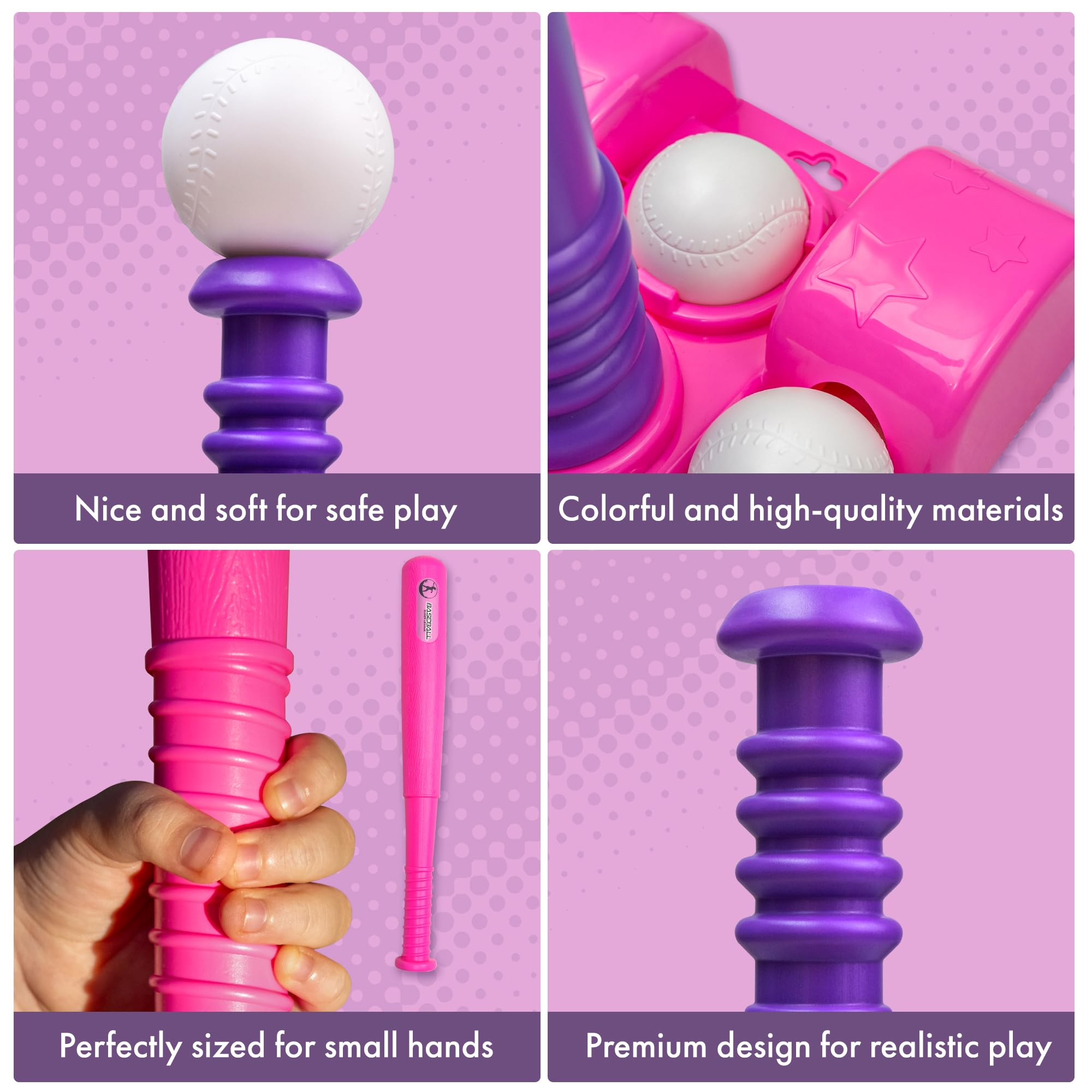 Six large balls included with TOMLEON Baseball Set