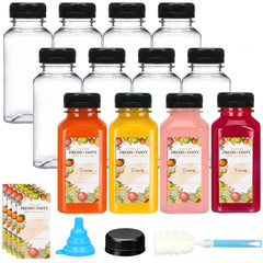 TOMNK 12-pack 8oz plastic juice bottles with caps set